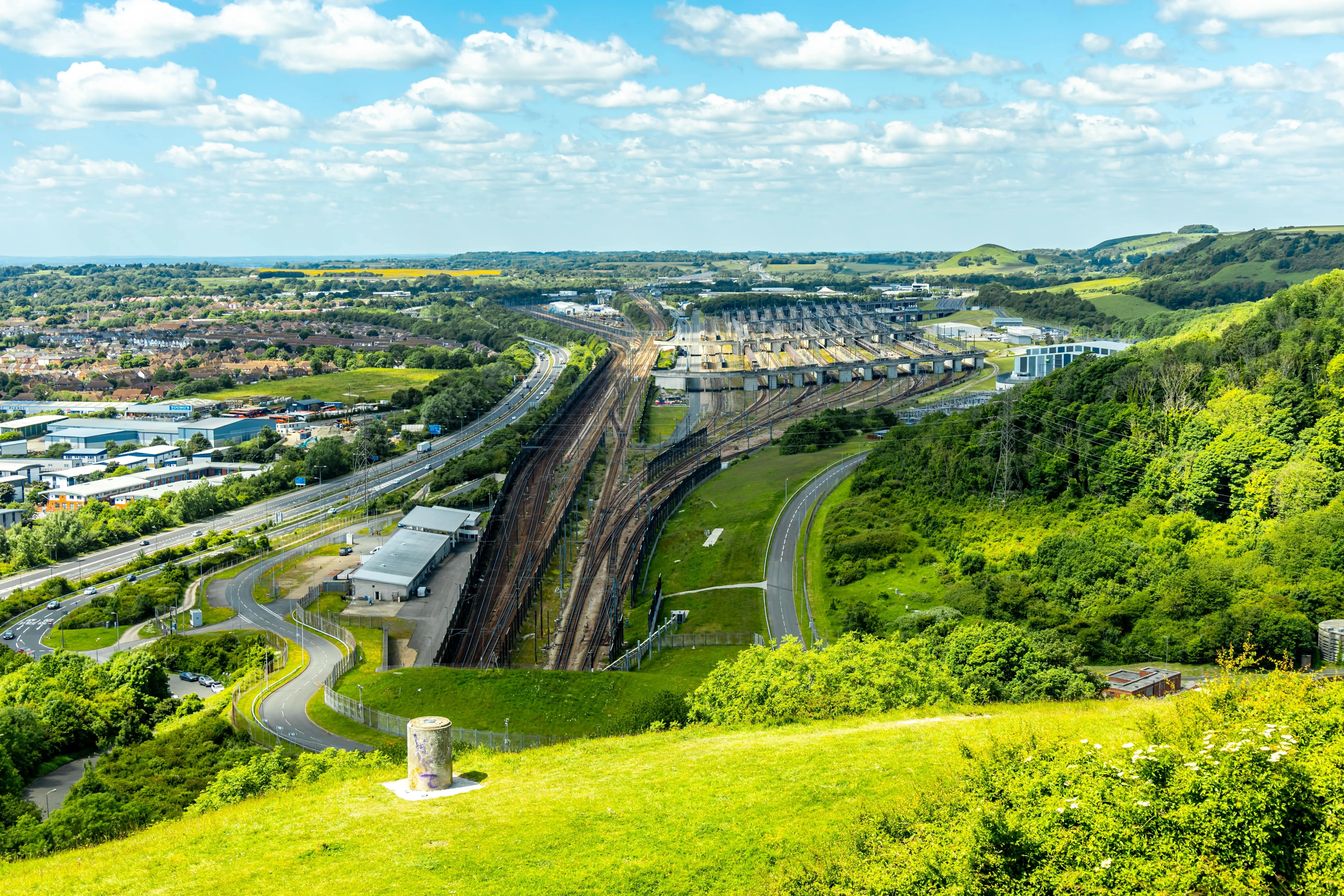 UK Type 1 Locomotives: A major Eurotunnel railway station between Dover and Calais.
