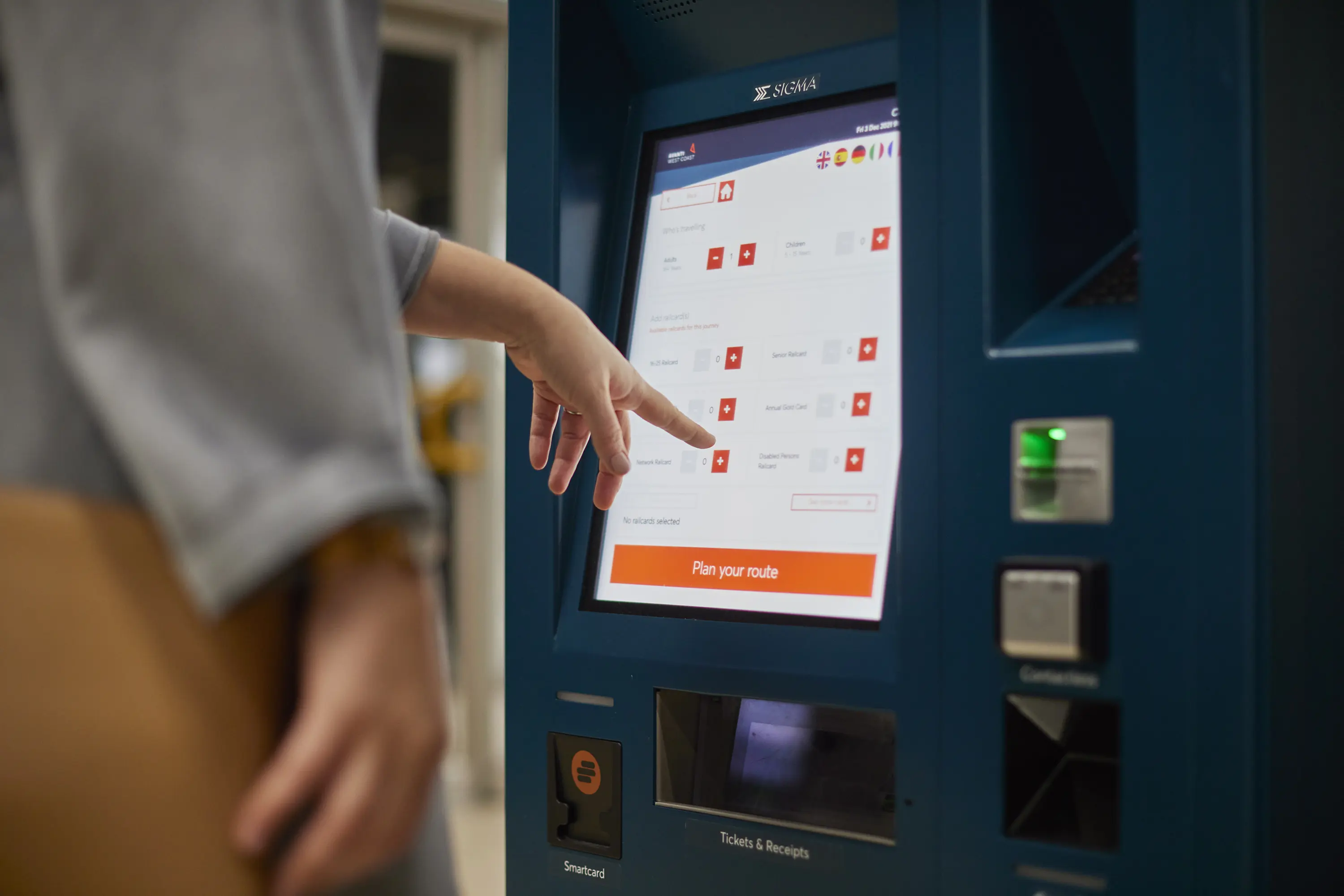 Ticket machine screen