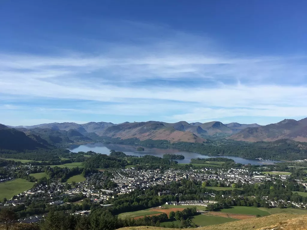 Stunning views of the city and mountains in Keswick