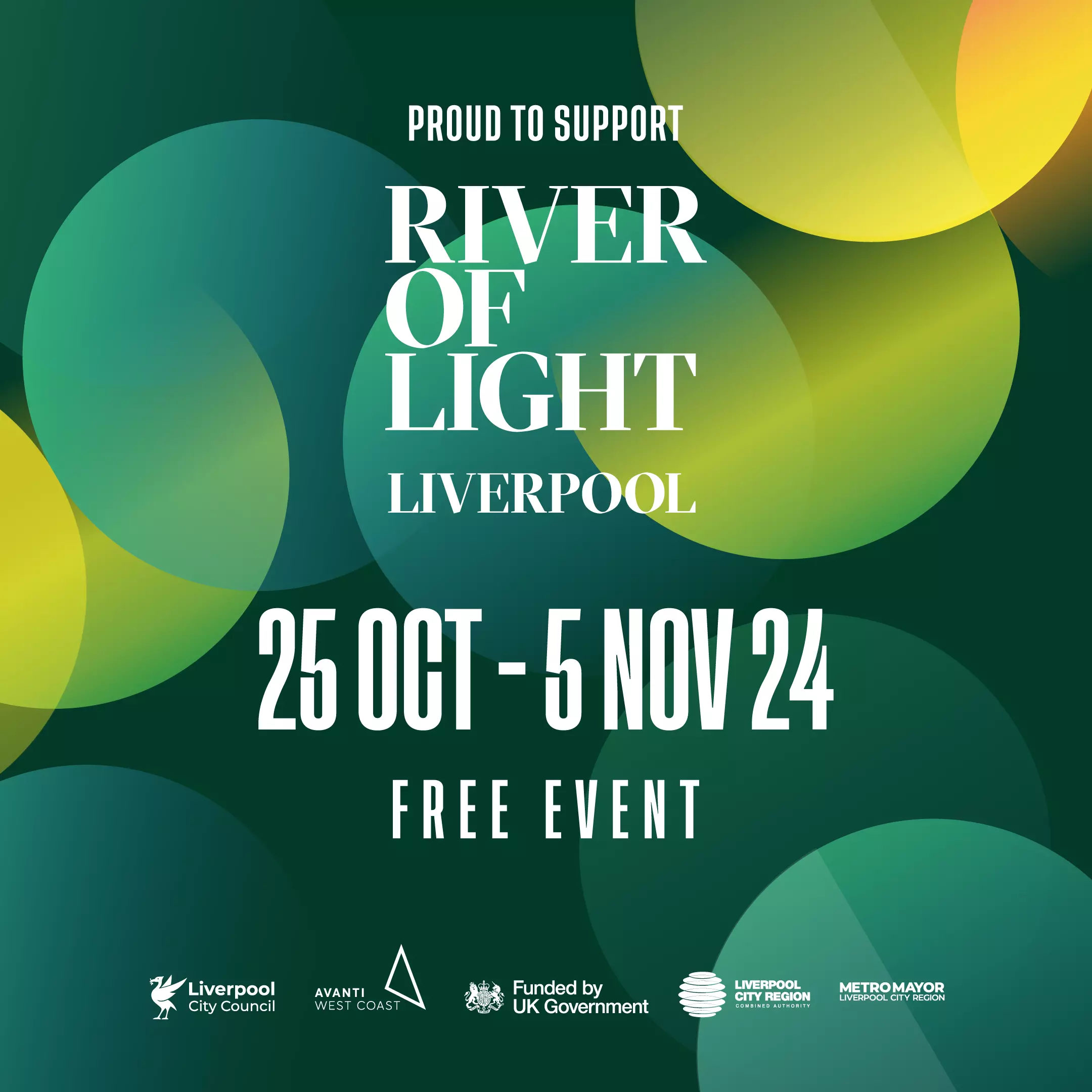 River of Light poster with green background