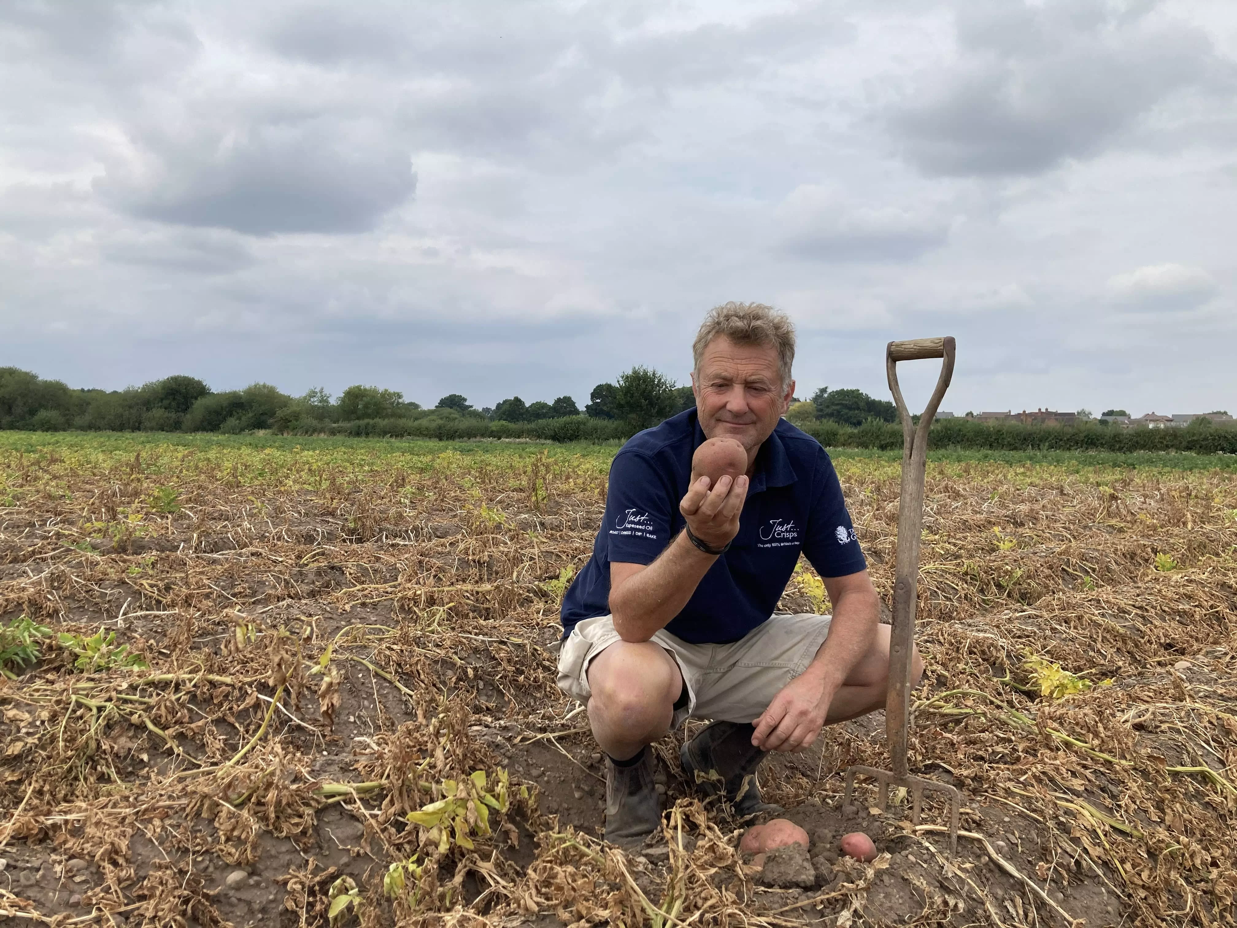 Anthony Froggat Inspects Potato Crop at Wade Lane Farm