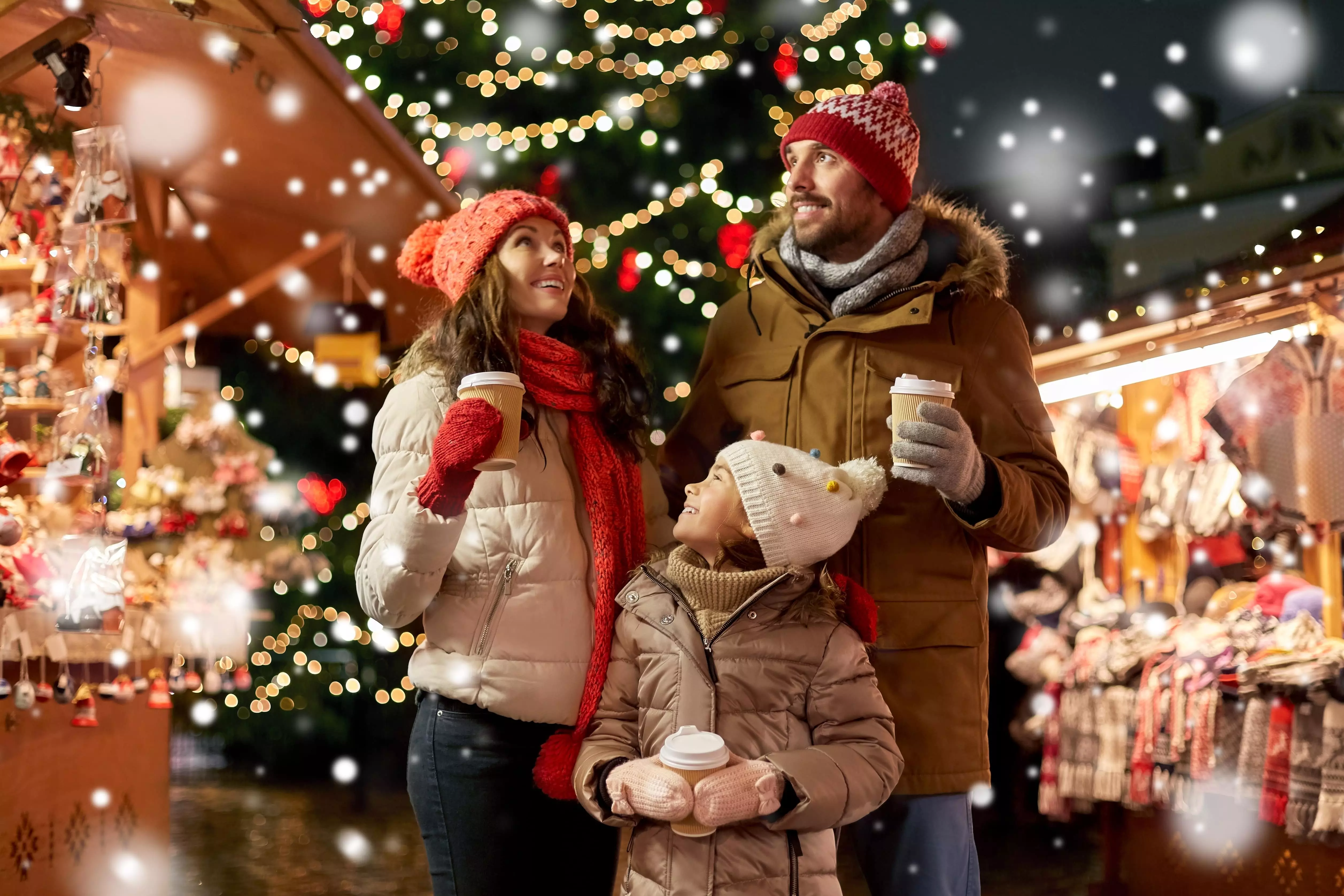 Family at Christmas Market