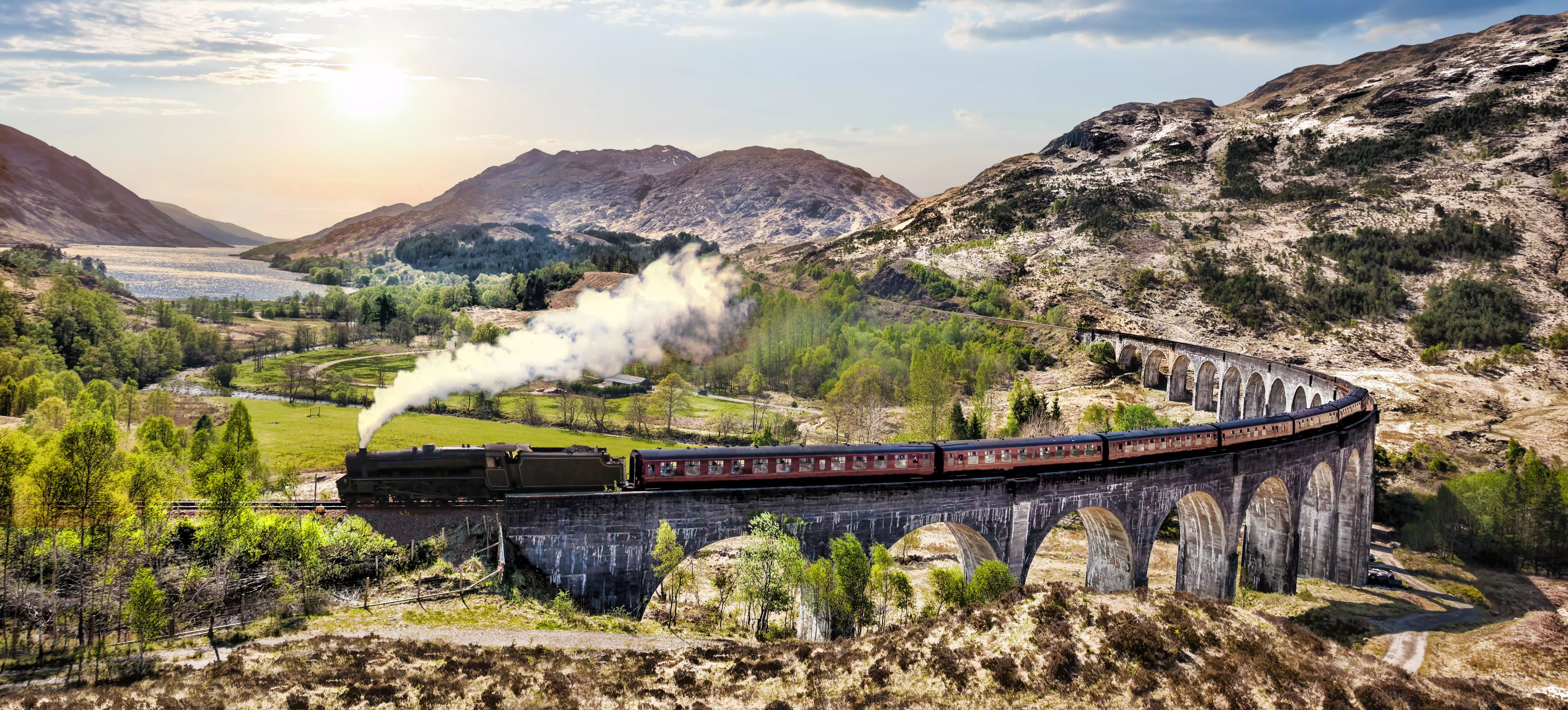 Glenfinnan Railway Viaduct in Scotland