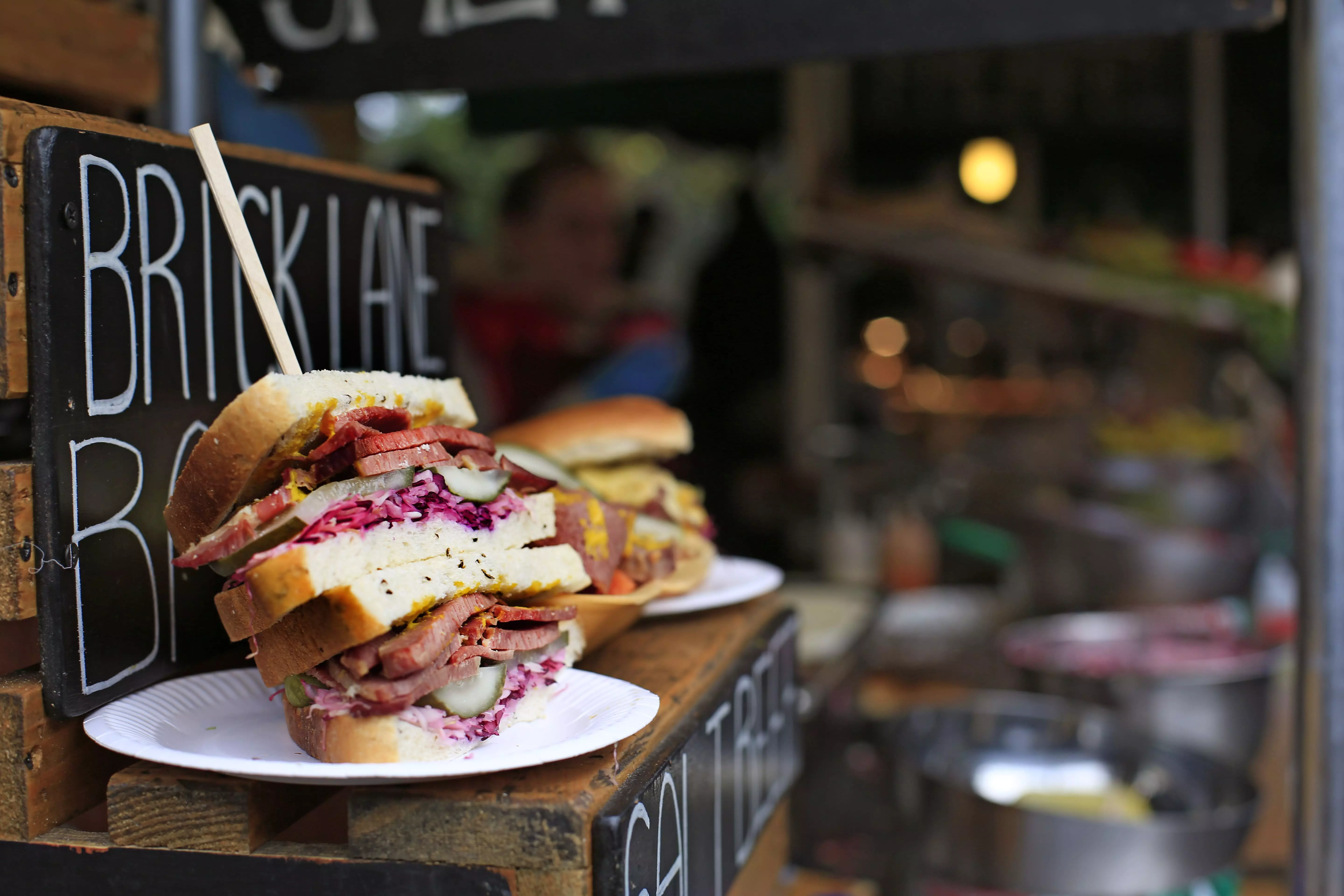 A gourmet sandwich at the Borough Market.