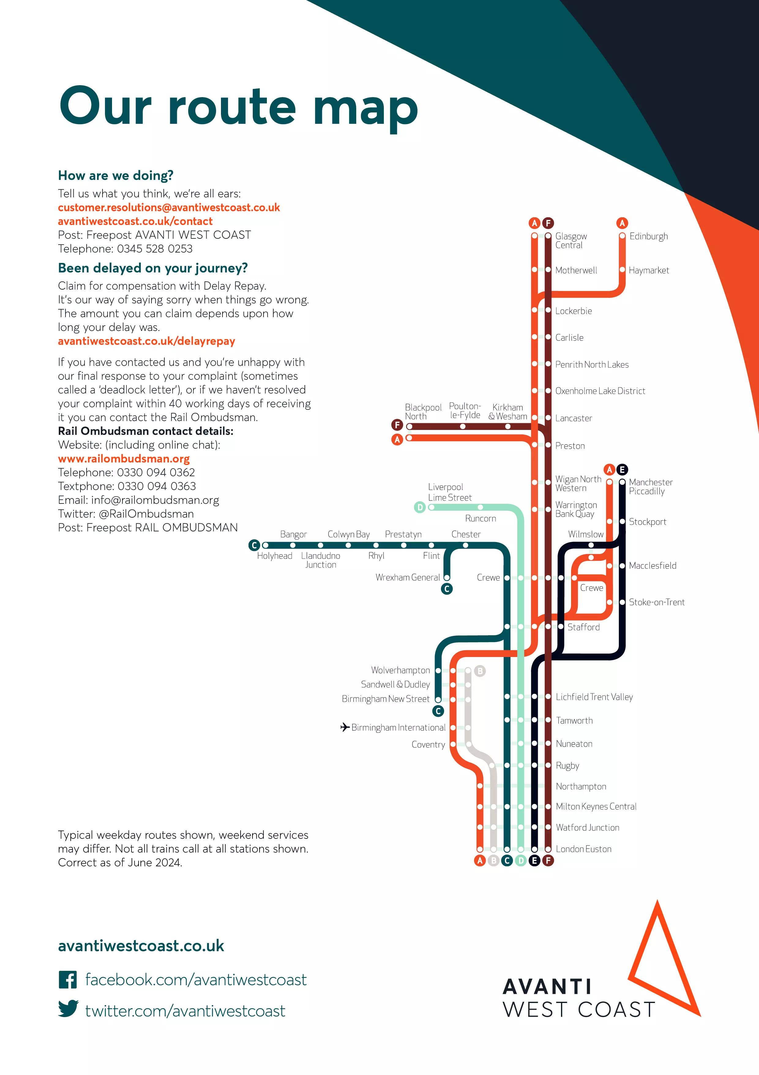 Avanti West Coast Route Map | Avanti West Coast